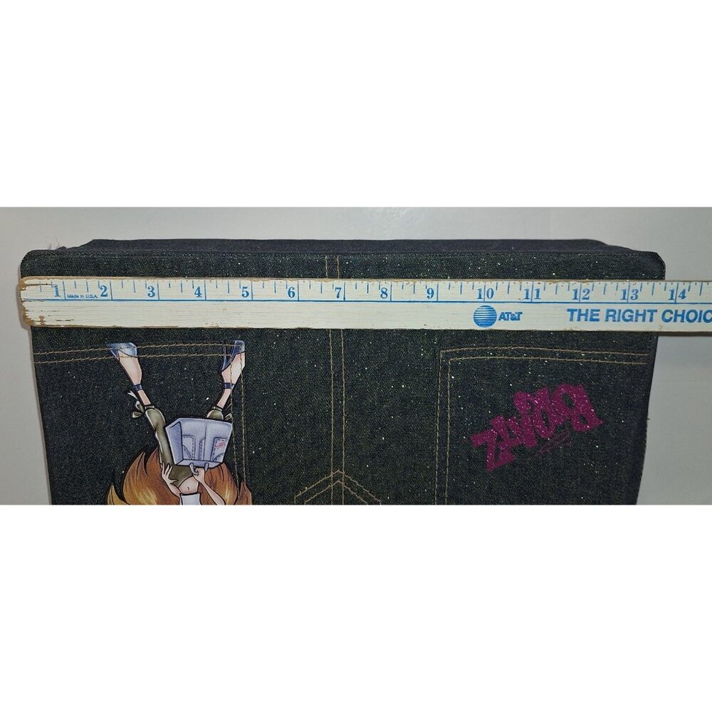 Bratz faux pocket blue jean glittery carrying travel case clothing organizer - Picture 8 of 13